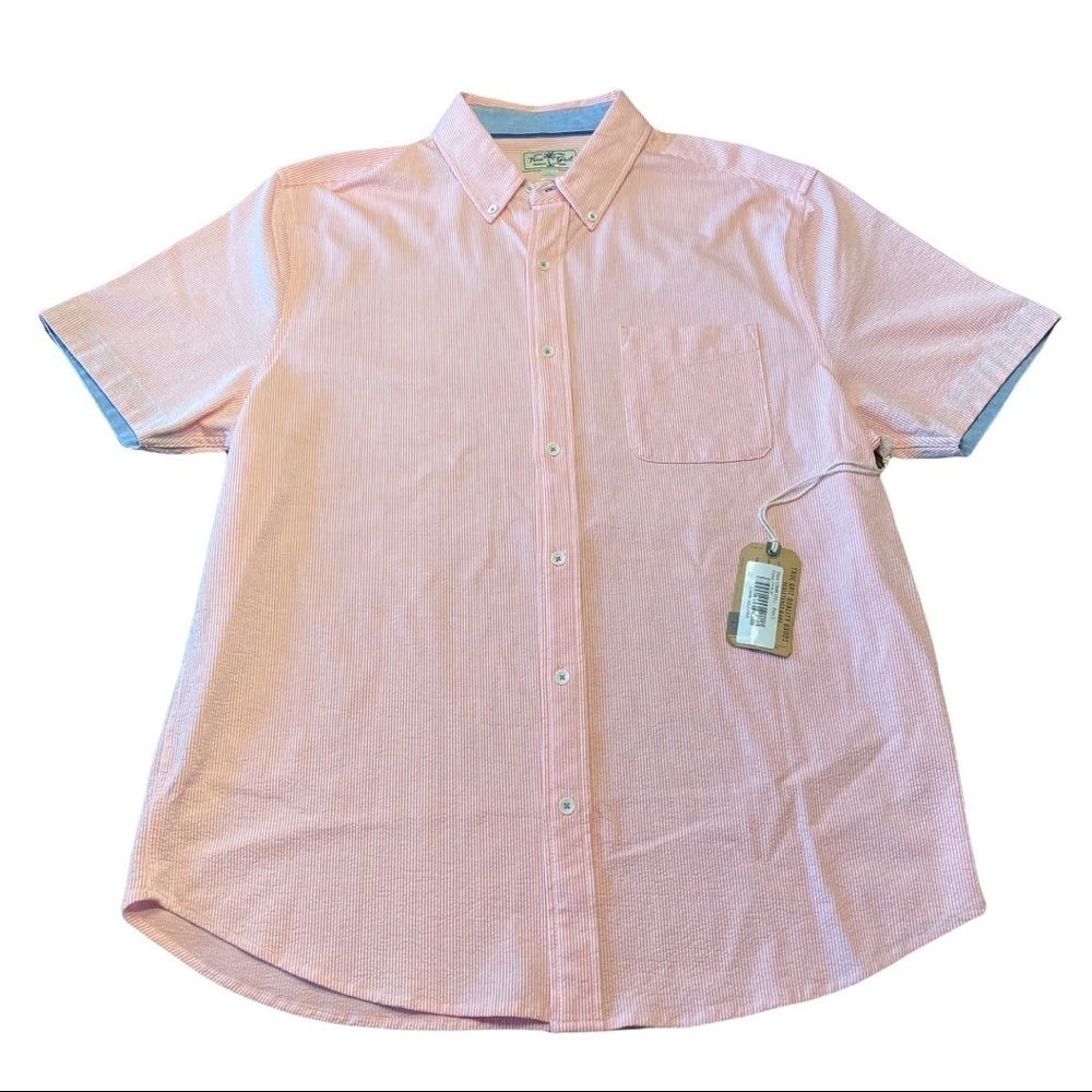 True Grit Knit Stretch Seersucker Short Sleeve One Pocket Shirt - Picture 2 of 6